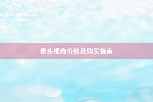 毒头梗狗价钱及购买指南